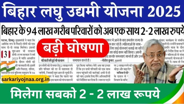 Laghu Udyami Yojana 2025 Big Update